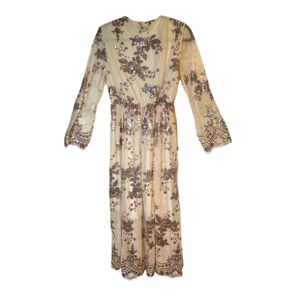 SHEIN Cream Bell Sleeve Ruffled Sundress - Picture 8 of 12